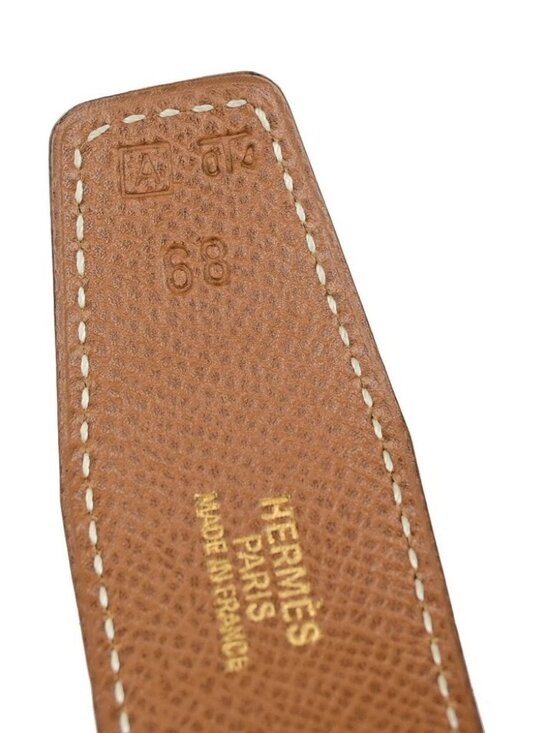 HERMES H Logo Constance Reversible Buckle Belt Leather #68 Black Brown 82RL054 main image 4
